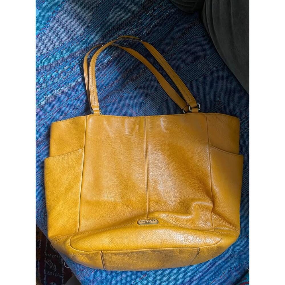 Vintage Coach Orange Leather Tote